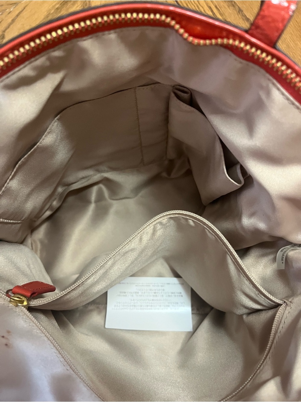 Coach Red Patent Signature Tote with Medallion - Picture 3 of 3